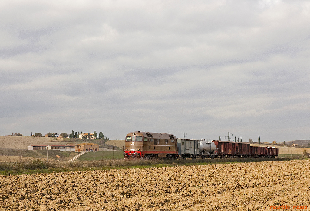FS D342.4010 - special photo-freighttrain organized by Photorail, here between Torrenieri and Monte Amiata on the 30th of October in 2010