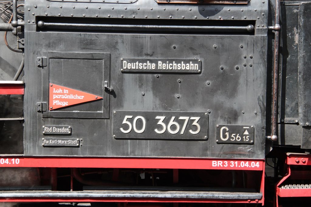 Fhrerhausbeschriftung der Lok 50 3673(Borsig 1941)Bellinzona 07.03.12