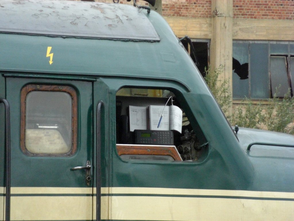 Fhrerstand der NOHAB Nr.2372 in Wartestellung im Kieswerk Lausig am 03.09.2009