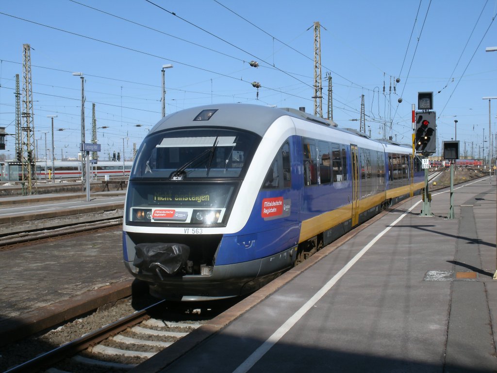 Fr den VT563,von der MRB,ging es,am 26.Mrz 2012,in Leipzig,in die Pause.