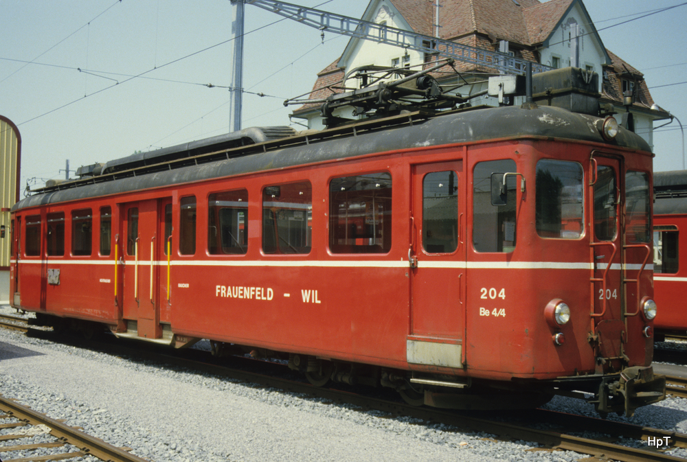FW - Triebwagen Be 4/4  204 in Wil im Mai 1985 .. Bild an Dia  