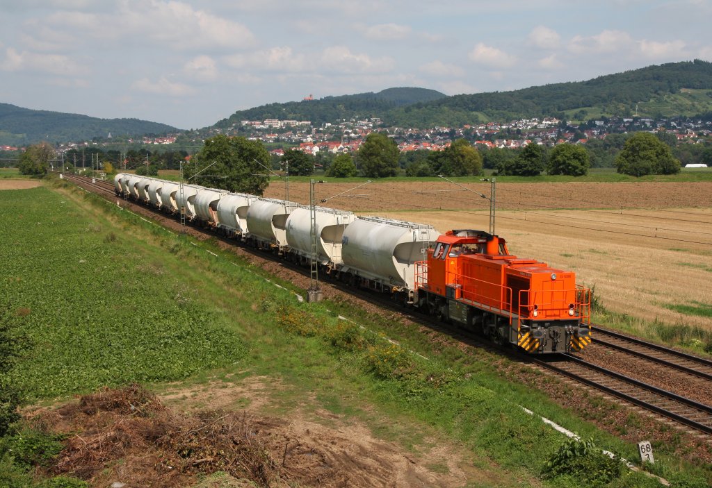 G 1206 mit Gz in Richtung Heidelberg.Aufgenommen am 14.08.10 in Grosachsen-Heddesheim.Gru an den netten Tf!