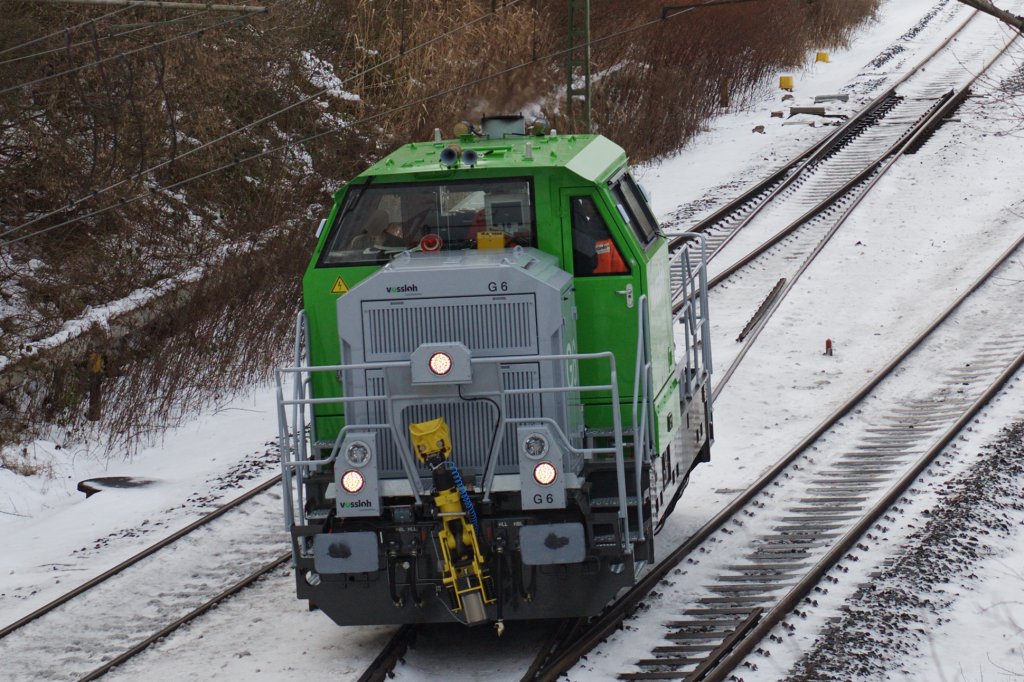 G6 von Vossloh kommt von einer Testfahrt zur�ck. Einfahrt Rbf. Kiel-Meimersdorf. Diese Fahrten finden zwischen Kiel und Neum�nster statt.