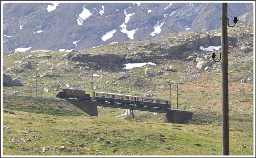 Ge 4/4 182 auf der oberen Berninabachbrcke. (21.06.2012)