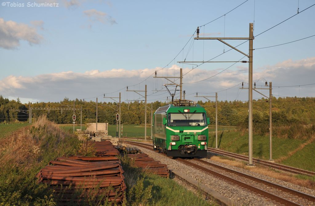 Ge 4/4 21 als Lz-Fahrt am 24.09.2012 bei Biere