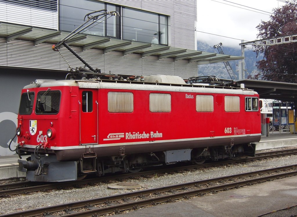 Ge 4/4 I 603 „Badus“ am 30.05.2013 im Bahnhof von Landquart.