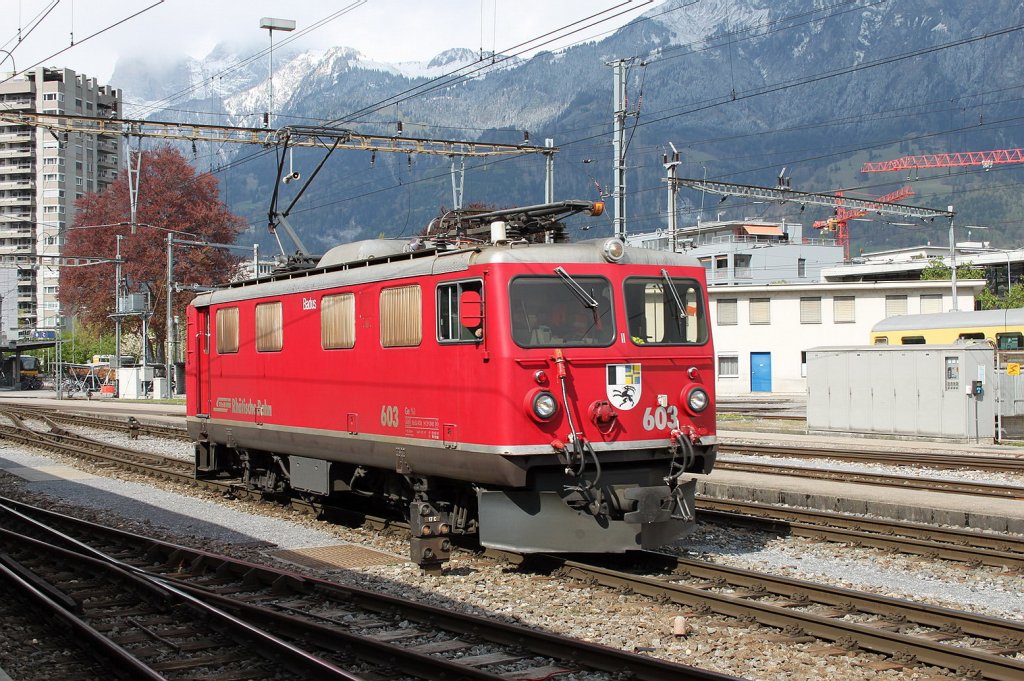 Ge 4/4 I 603 am 13.04.11 in Landquart.Noch fhrt sie,wann kommt ihr Ende?