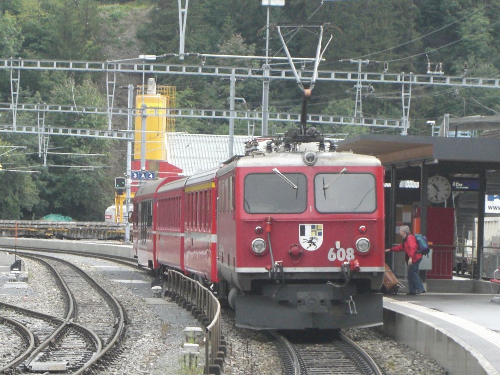 Ge 4/4 I - 608 in Reichenau/Tamins am 15.08.2008