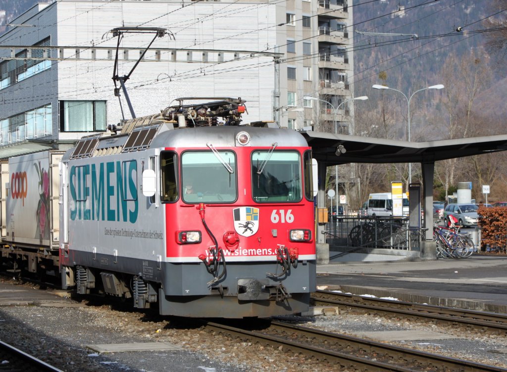Ge 4/4 II Nr.616  SIEMENS  am 30.12.10 in Landquart