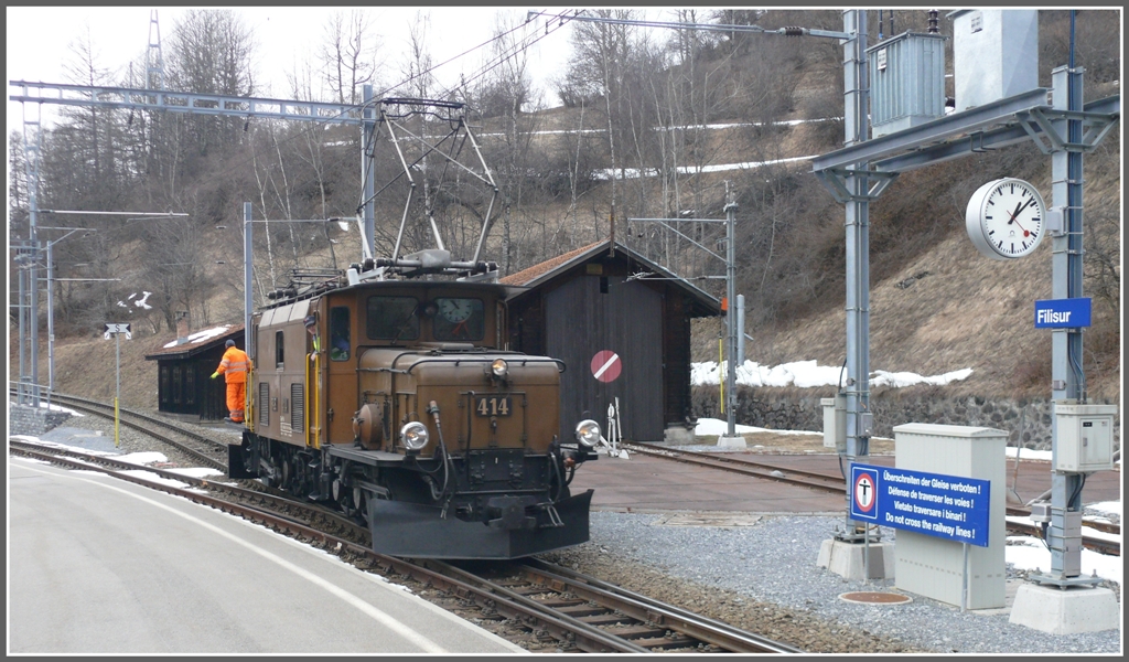 Ge 6/6 I 414 in Filisur. (24.01.2011)