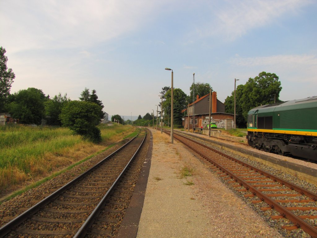 Gleis 1 und 2 im Bf Emleben; 19.06.2012