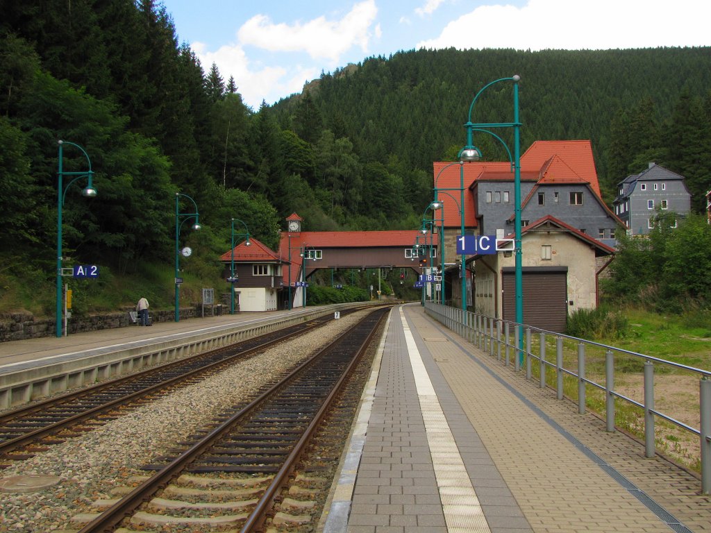 Gleis 1 und 2 im Bf Oberhof (Thr); 04.09.2010