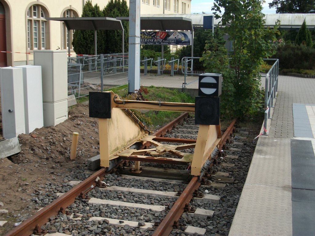Gleisabschlu Gleis 4(Bahnsteiggleis fr RE-Zge)in Binz.