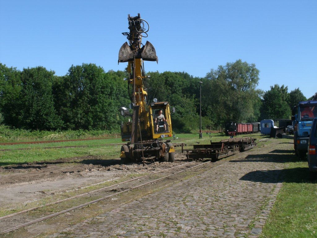Gleisarbeiten am 06.Juli 2011 im Traditionsbereich von Putbus.