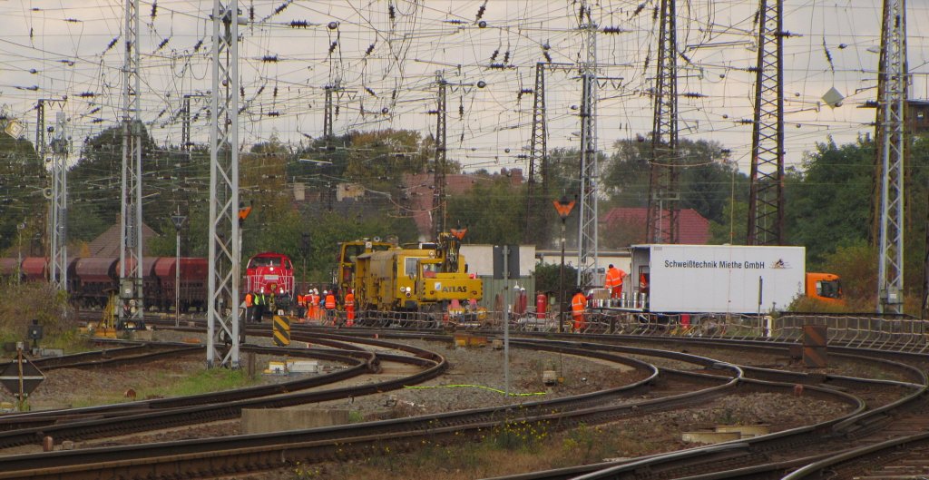 Gleisbauarbeiten in Grokorbetha; 25.10.2010