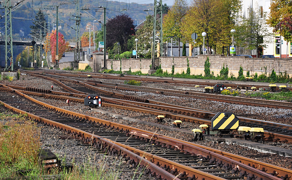Gleise und Weichen am Bahnhof Remagen - 26.10.2010