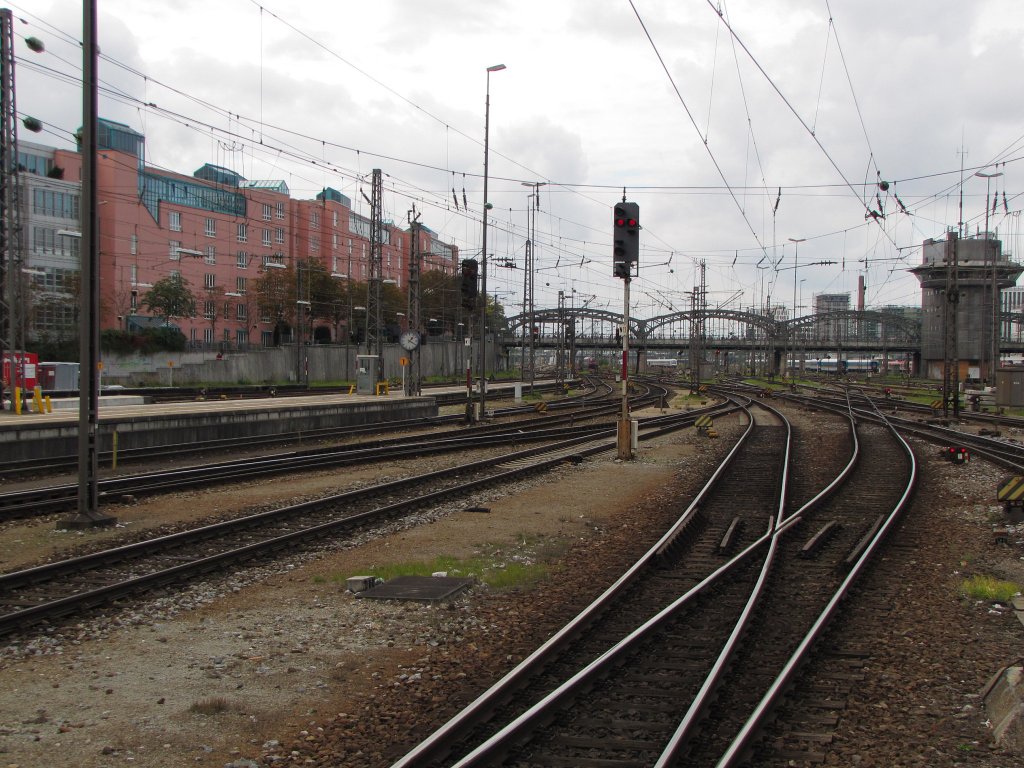 Gleisvorfeld, gesehen von Gleis 14, in Mnchen Hbf; 26.09.2010