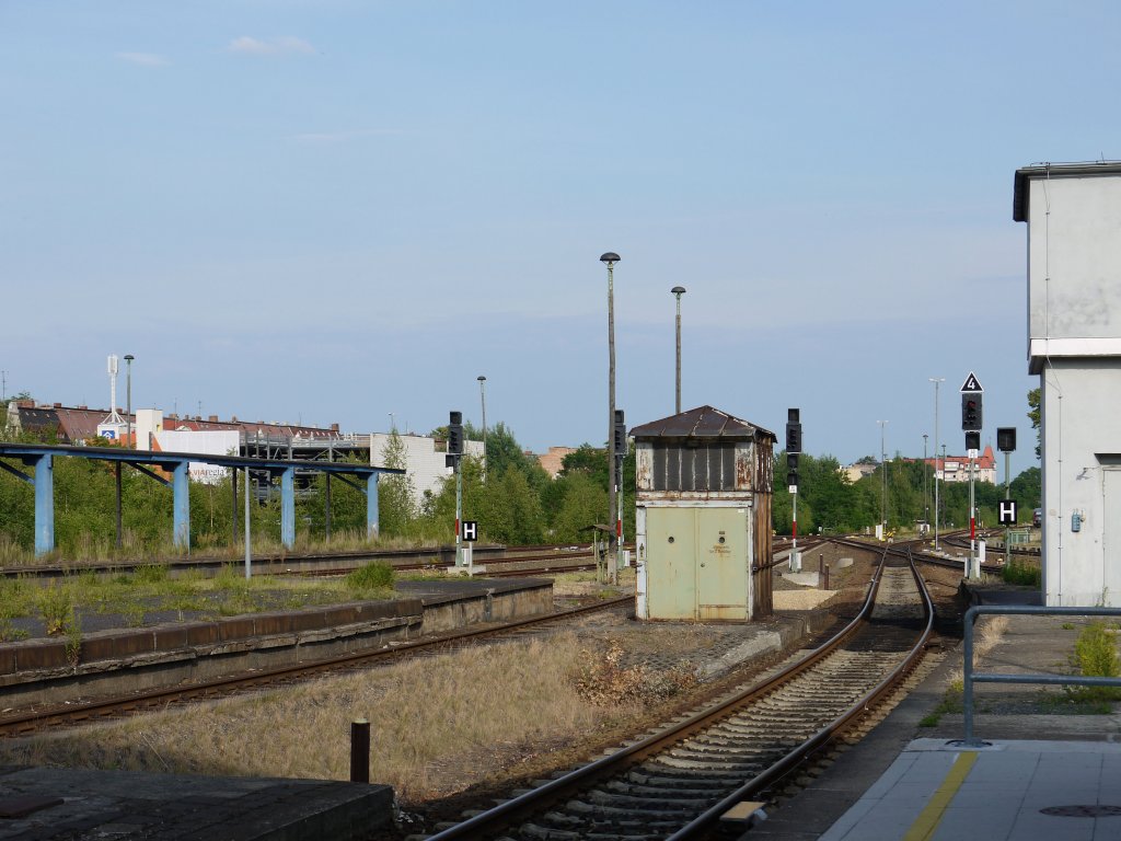 Grlitz, Blick aus der Bahnhofshalle Richtung Osten; 15.06.2011
