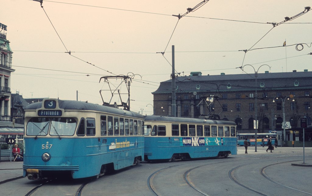 Gteborg GS SL 3 (Tw 567) Drottningtorget am 9. Mai 1971.