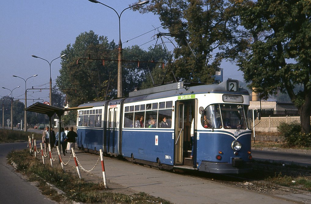 Gorzow Tw 206 ex Kassel 279 in der Aleja 11 Listopada am 11.10.1991.