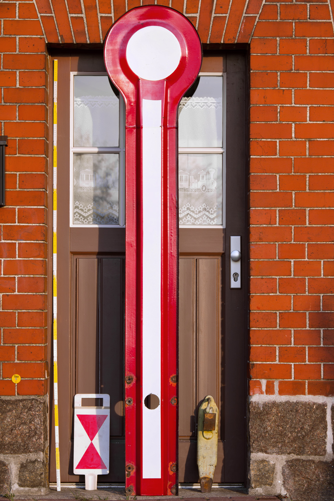 Grendarstellung eines Signalflgels - das Formsignal wurde Ende 2007 durch ein Lichtsignal ersetzt.
