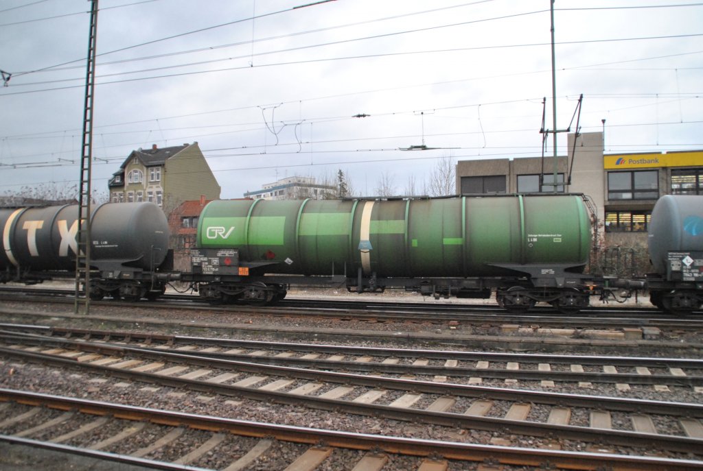 Grner Kesselwagen, am 10.03.2011 in Lehrte.