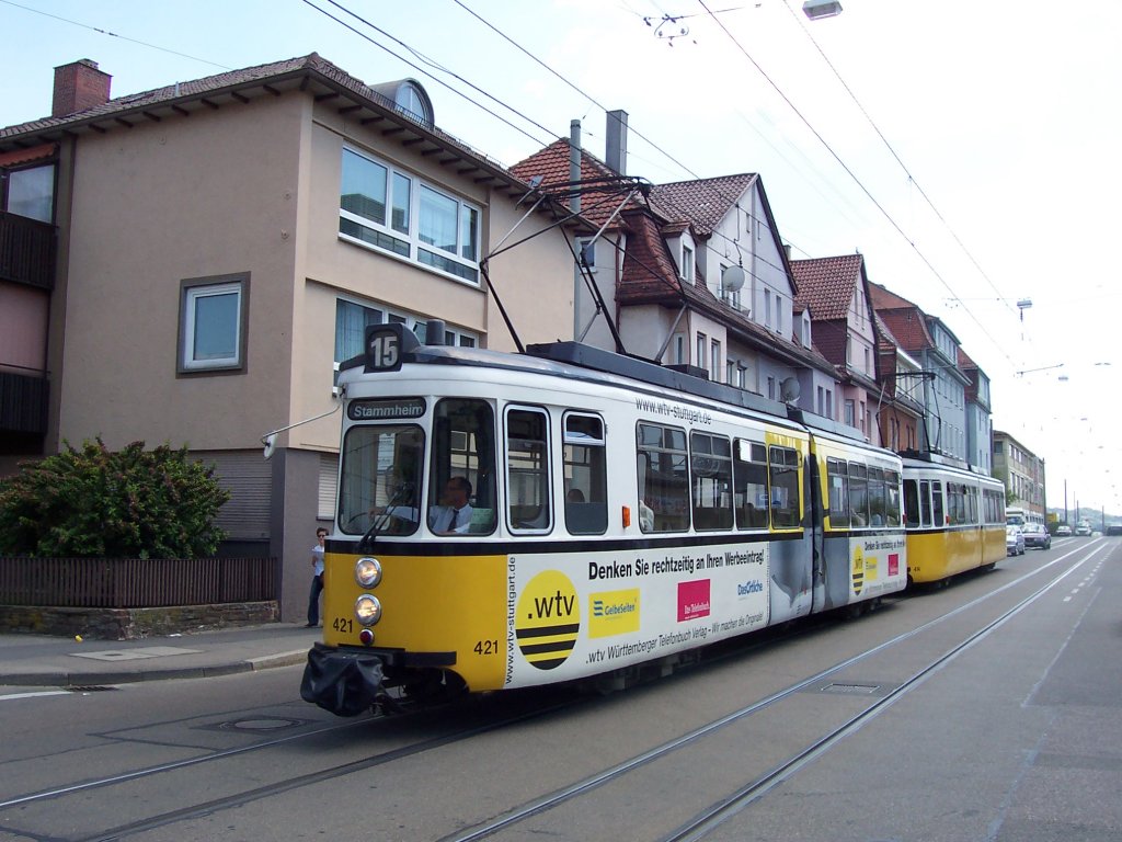 GT 4 - 421 an der Salzwiesenstrae am 29.05.2004