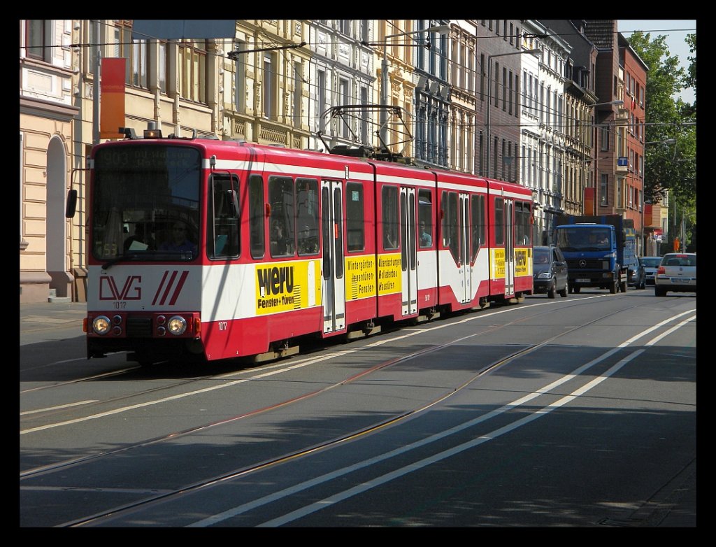 GT10 NC-DU 1017 mit Werbung fr  Weru  in Platanenhof, 23.06.2010
