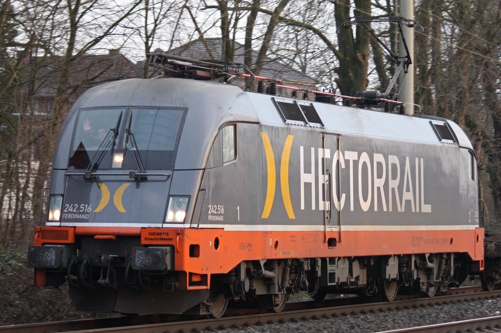 Hectorrail 242.516  Ferdinand  am 22.2.13 in Ratingen-Lintorf.
Gru an den Tf!