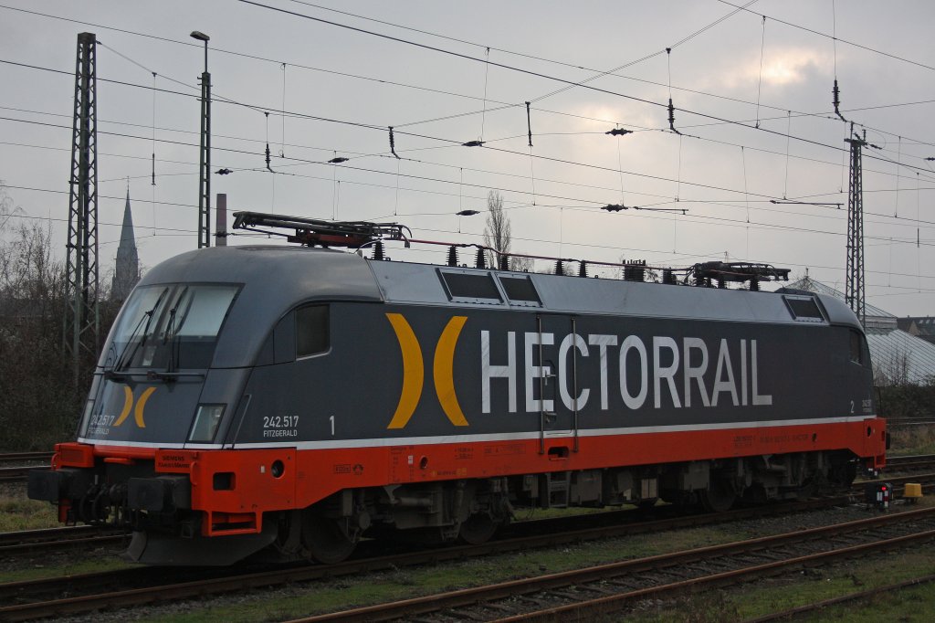 Hectorrail 242.517  Fitzgerald  am 6.1.13 abgestellt in Krefeld Hbf.