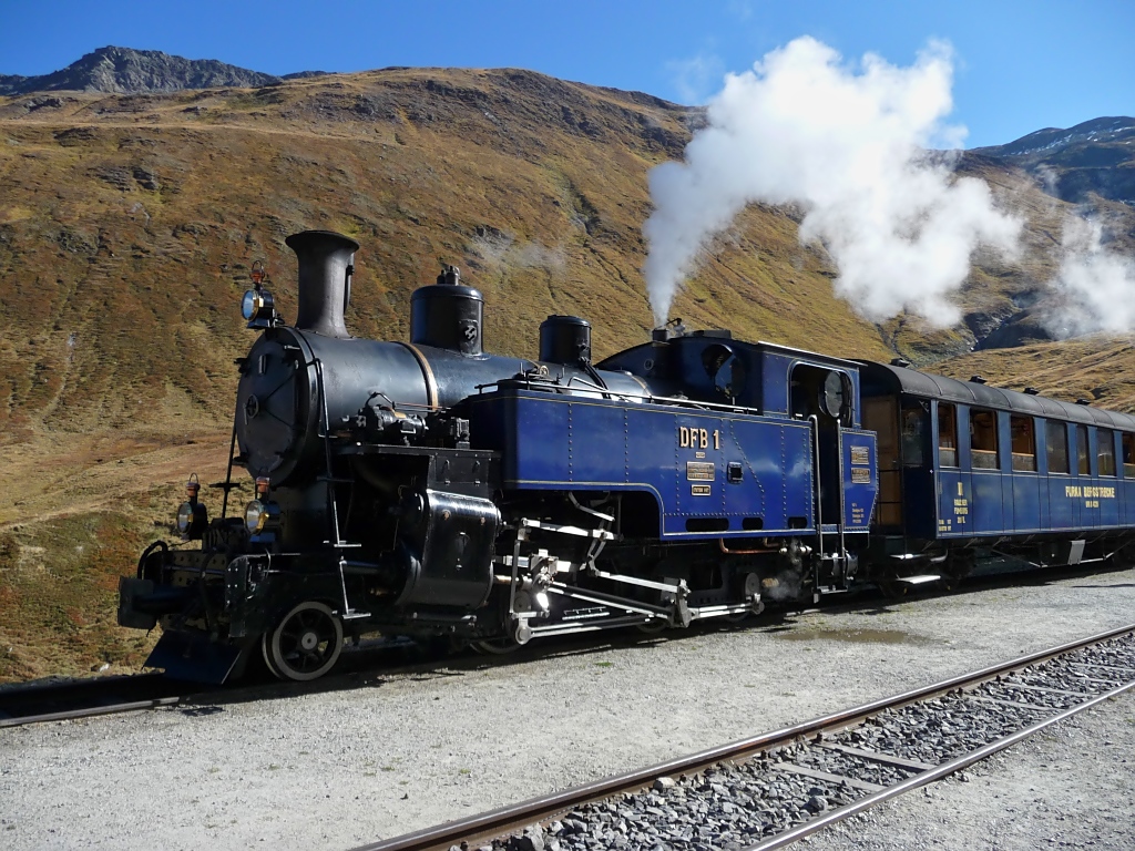 HG 3/4  Furkahorn  in der Station Furka, 2.10.11