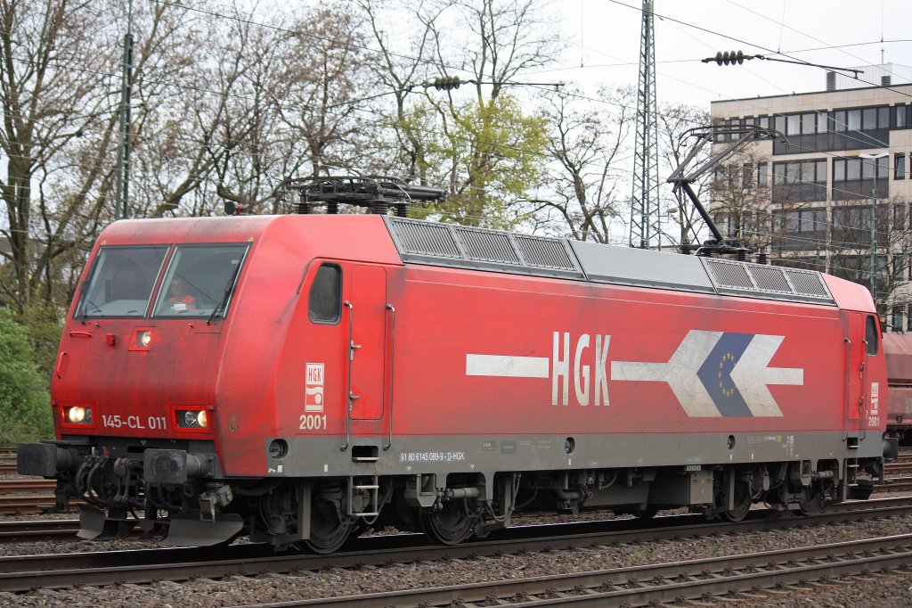 HGK 145-CL 011 am 7.4.12 als Lz bei der Durchfahrt durch Kln-West.