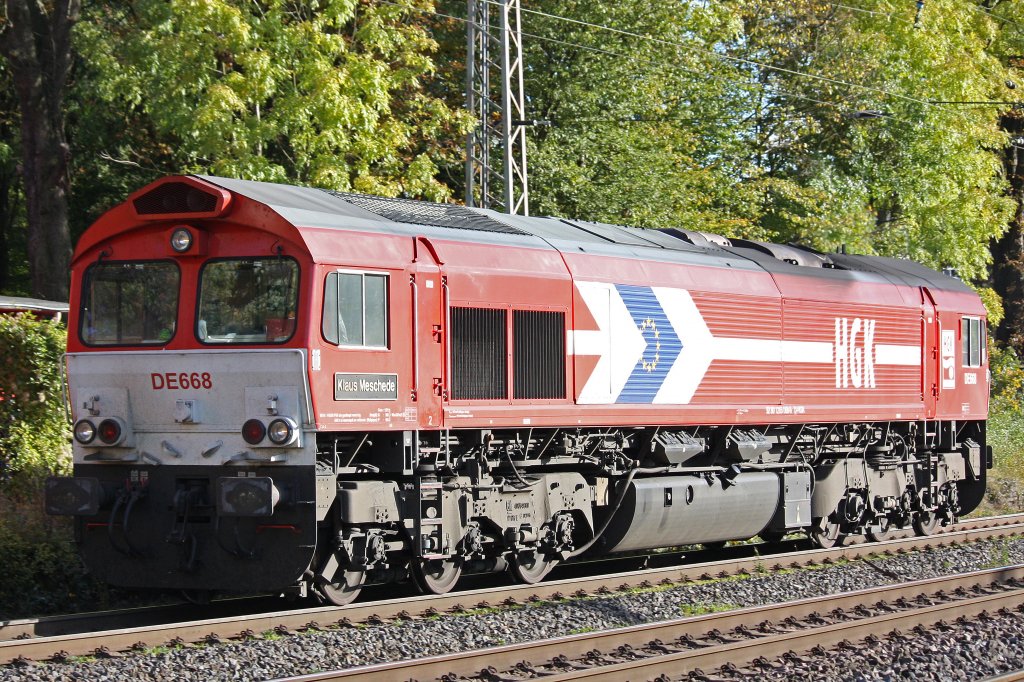 HGK DE 668 am 15.10.12 als Lz in Ratingen-Lintorf.