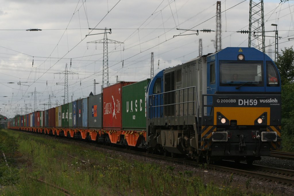 HGK DH 59 mit Containerzug am 9.8.11 in Ratingen-Lintorf