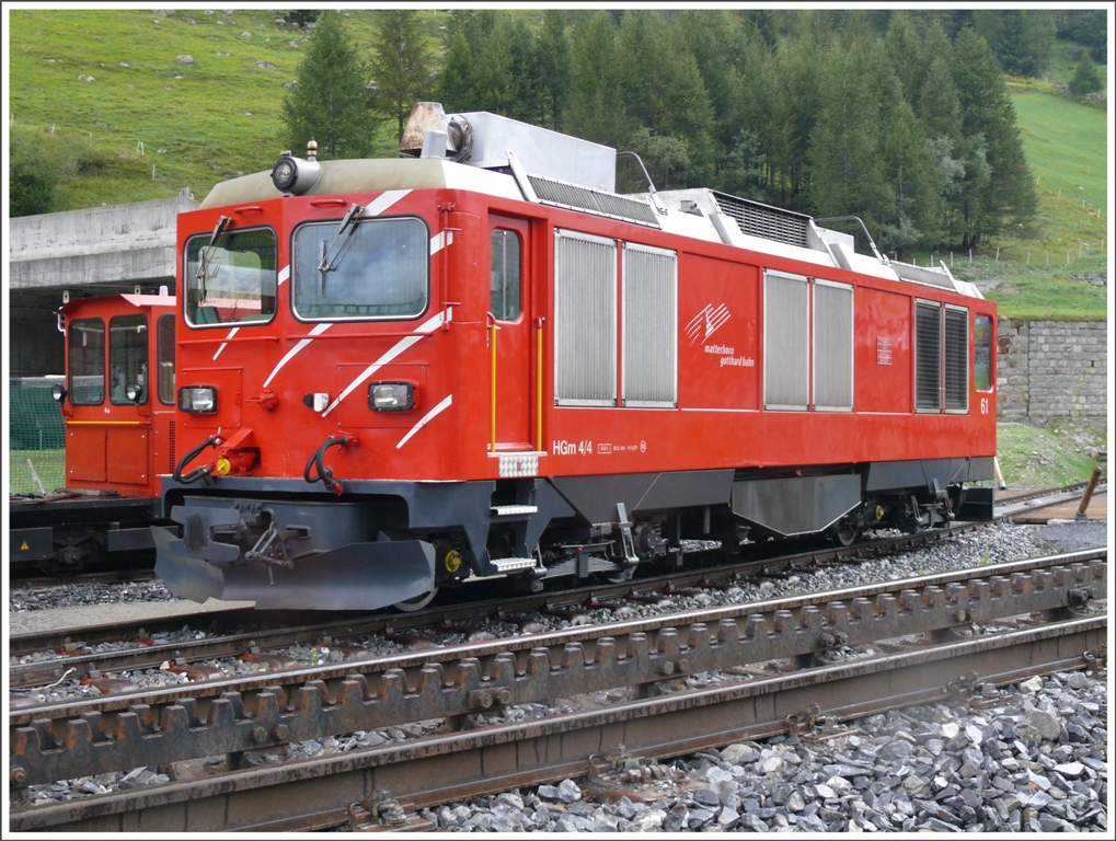 HGm 4/4 61 auf dem Gelnde der DFB in Oberwald. (15.08.2010)