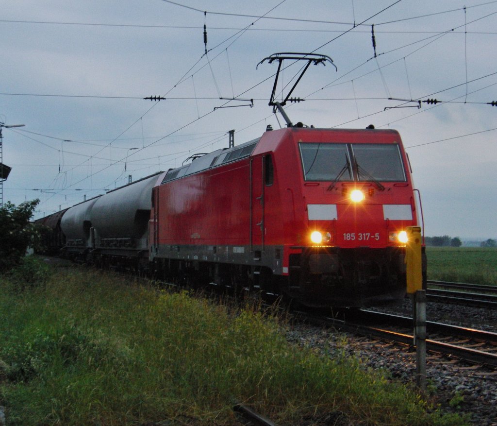 Hier ist die 185 317-5 in Mangolding am 18.06.2010