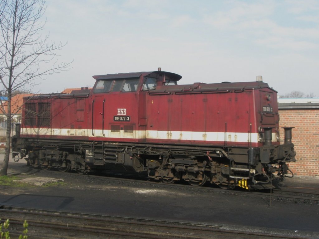 Hier 199 872-3, abgestellt am 8.4.2010 in Wernigerode.