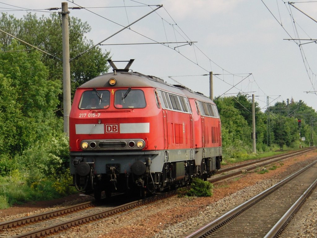 Hier ist 217 015 -7 und 225 017 -3 am 25.06.2010 in Kfering.(Bild 1)