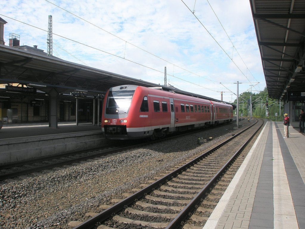 Hier 612 665 als IRE1 von N�rnberg Hbf. nach Dresden Hbf., bei der Durchfahrt am 18.8.2010 durch Reichenbach(Vogtl).