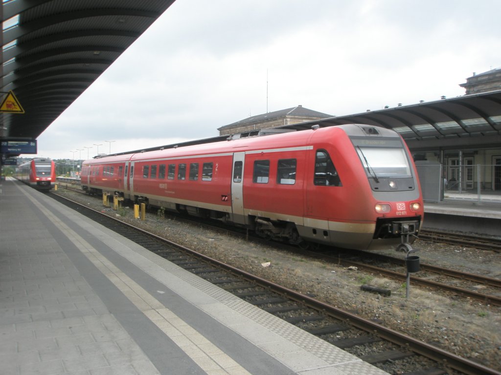 Hier 612 974, dieser Triebzug stand am 18.8.2010 in Hof Hbf.