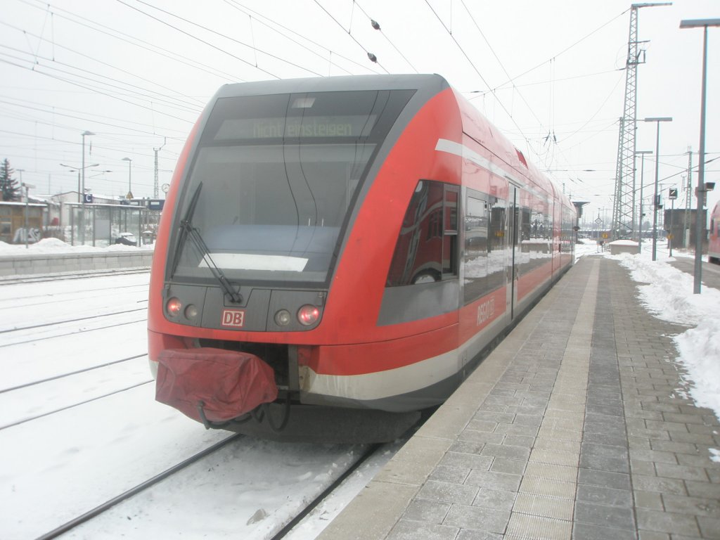 Hier 646 007-5 als RE3 von Schwedt/Oder nach Angermnde, abgestellt am 22.1.2010 in Angermnde.