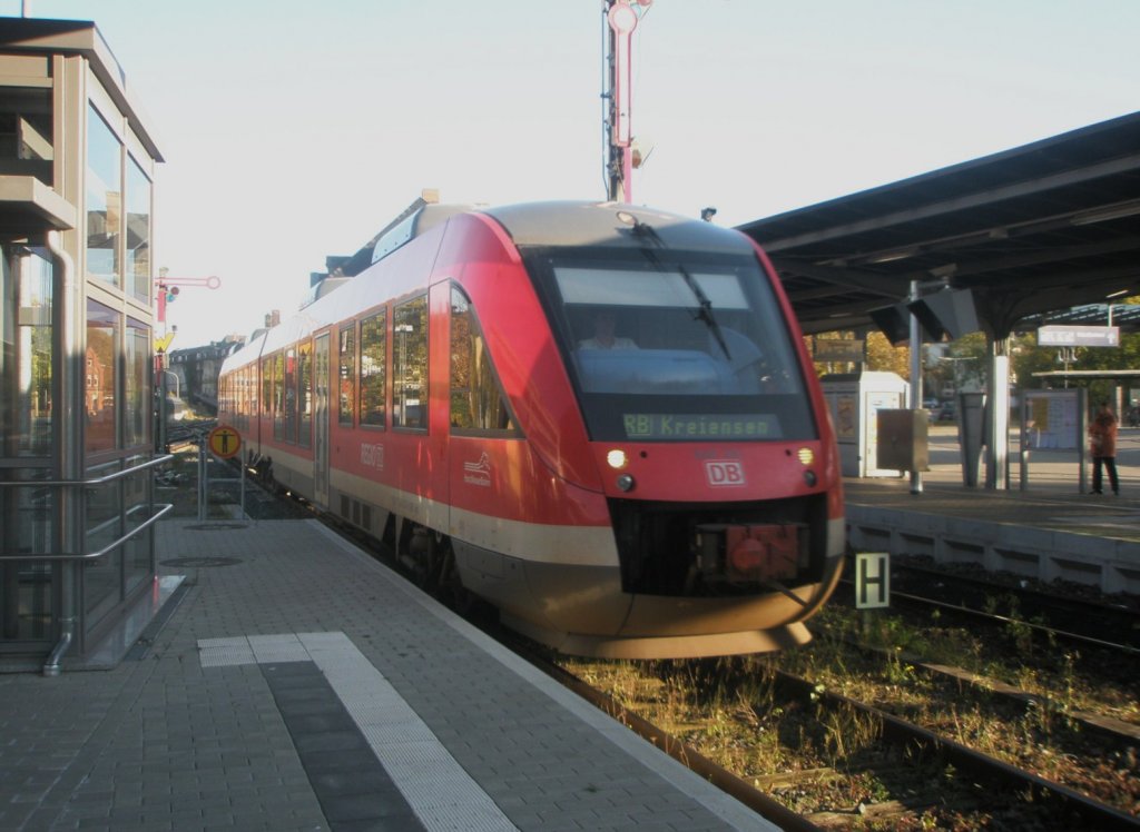 Hier 648 263 als RB nach Kreiensen, bei der Einfahrt am 20.10.2009 in Goslar.