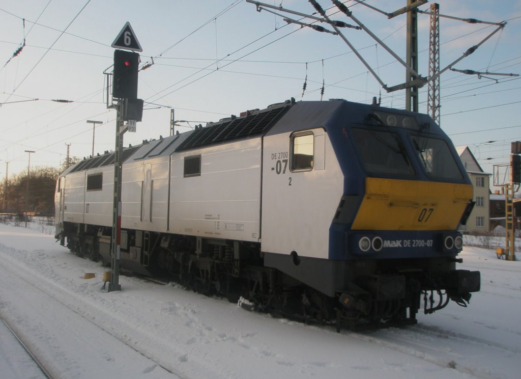 Hier DE 2700-07, abgestellt am 3.2.2010 in Angerm�nde.