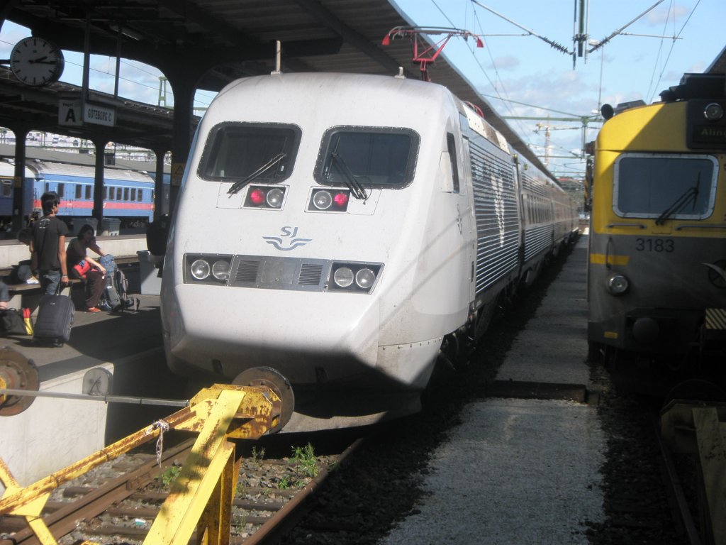 Hier ein X2000 nach Stockholm, dieser Zug stand am 18.8.2009 in Gteborg.