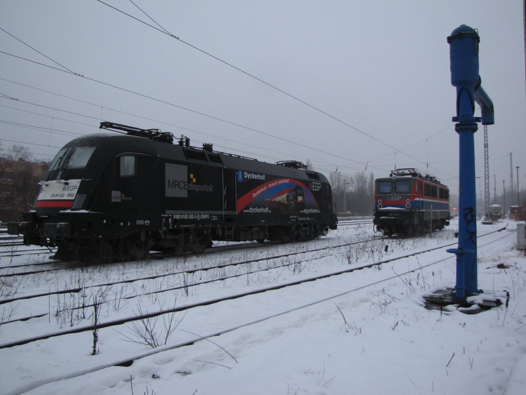 Hier stehen ber fnfzig Jahre Eisenbahngeschichte. aufgenommen am 19.01.2010 in Berlin Gfb.
