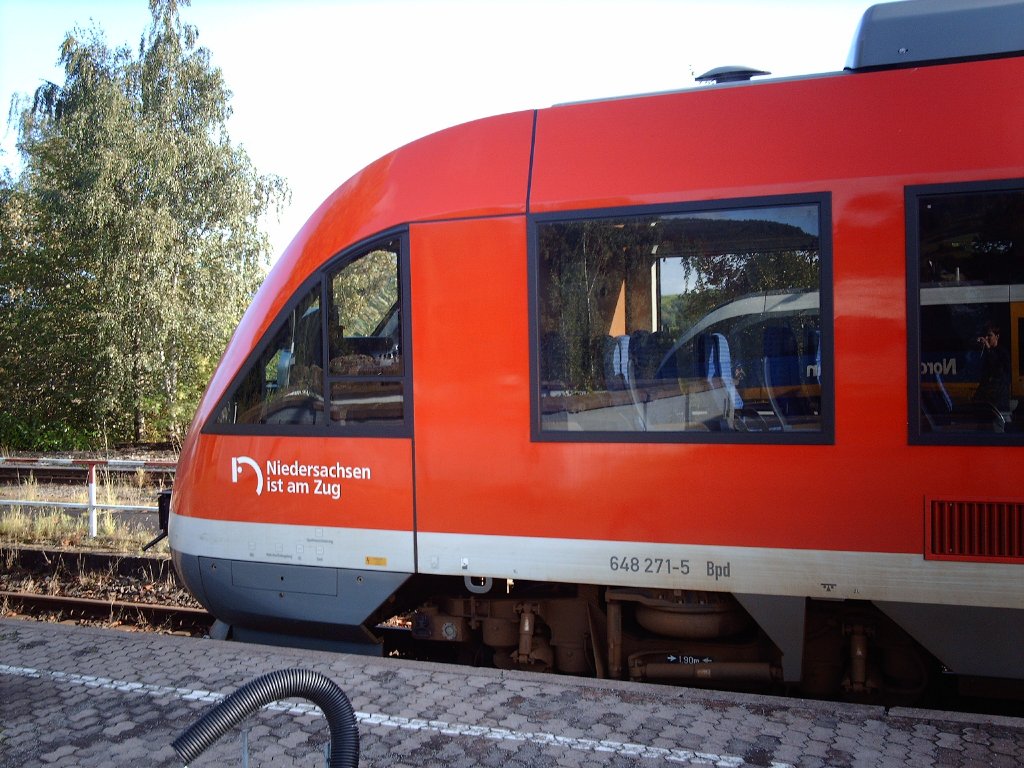 Hier steht ein Lint 41 Triebwagen der Deutschen bahn in Ottbergen zur Abfahrt bereit. Dieser Zug fhrt als RB 85 oder 86 je nach Fahrplan nach Northeim (Han.) oder Gttingen.