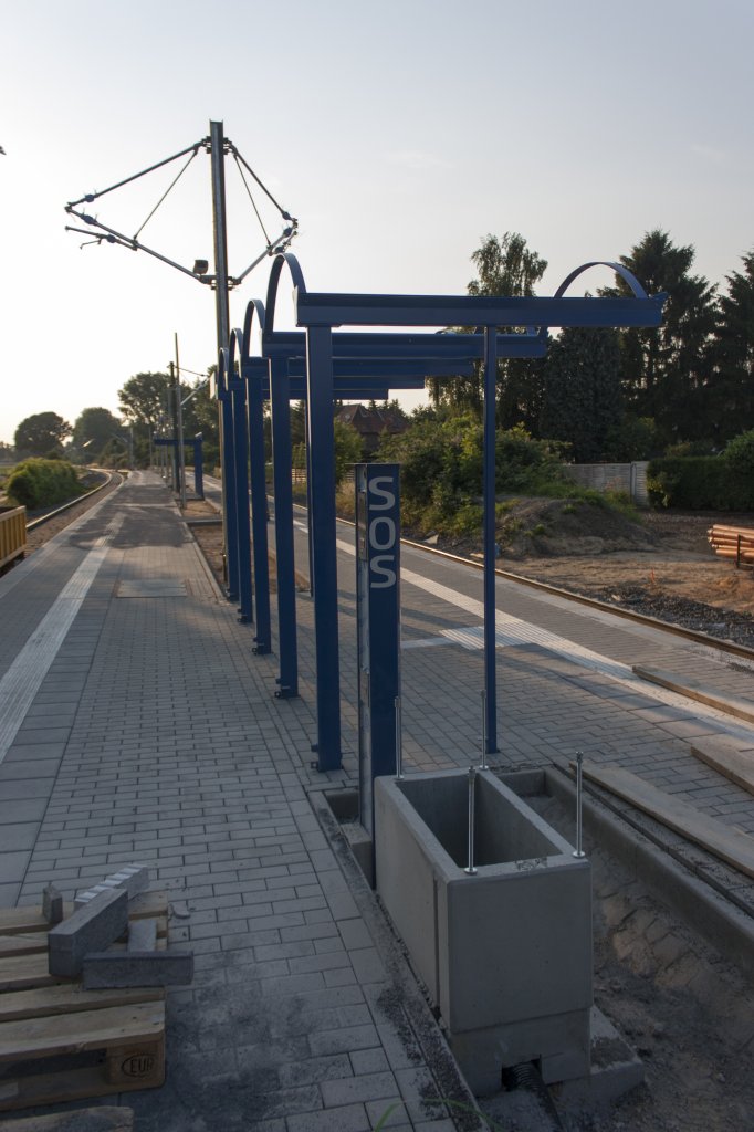 Hier eine Totalansicht des noch unfertigen Oberbrucher Bahnhofes.
