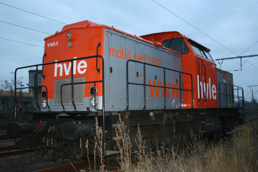 HVLE V 160.5 am 13.11.09 im Bahnhof Guben