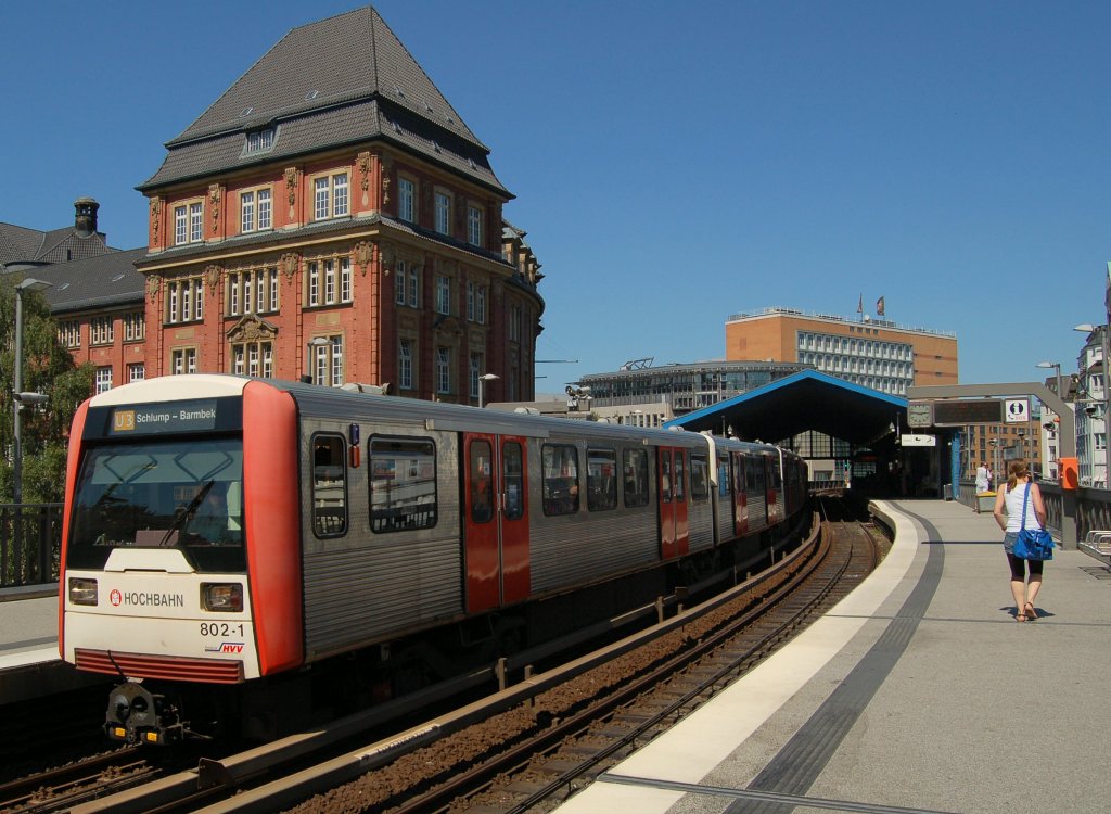 HVV U-Bahn 802-1 als U3, Schlump - Barmbek, Haltestelle Rdingsmarkt. 23.07.2013