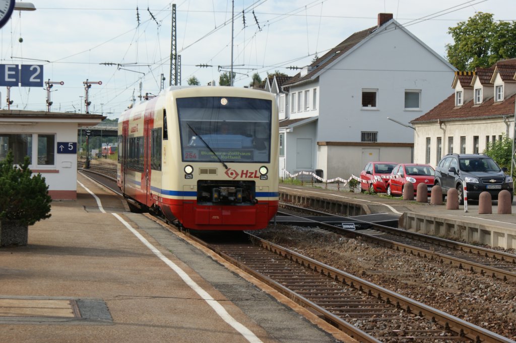HzL 254 von Brunlingen Bahnhof nach Rottweil in Villingen(Schwarzw) am 14.08.2011 